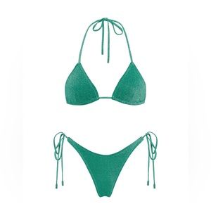 NWT TRIANGL SWIMWEAR Vinca Bikini in Jaded Sparkle